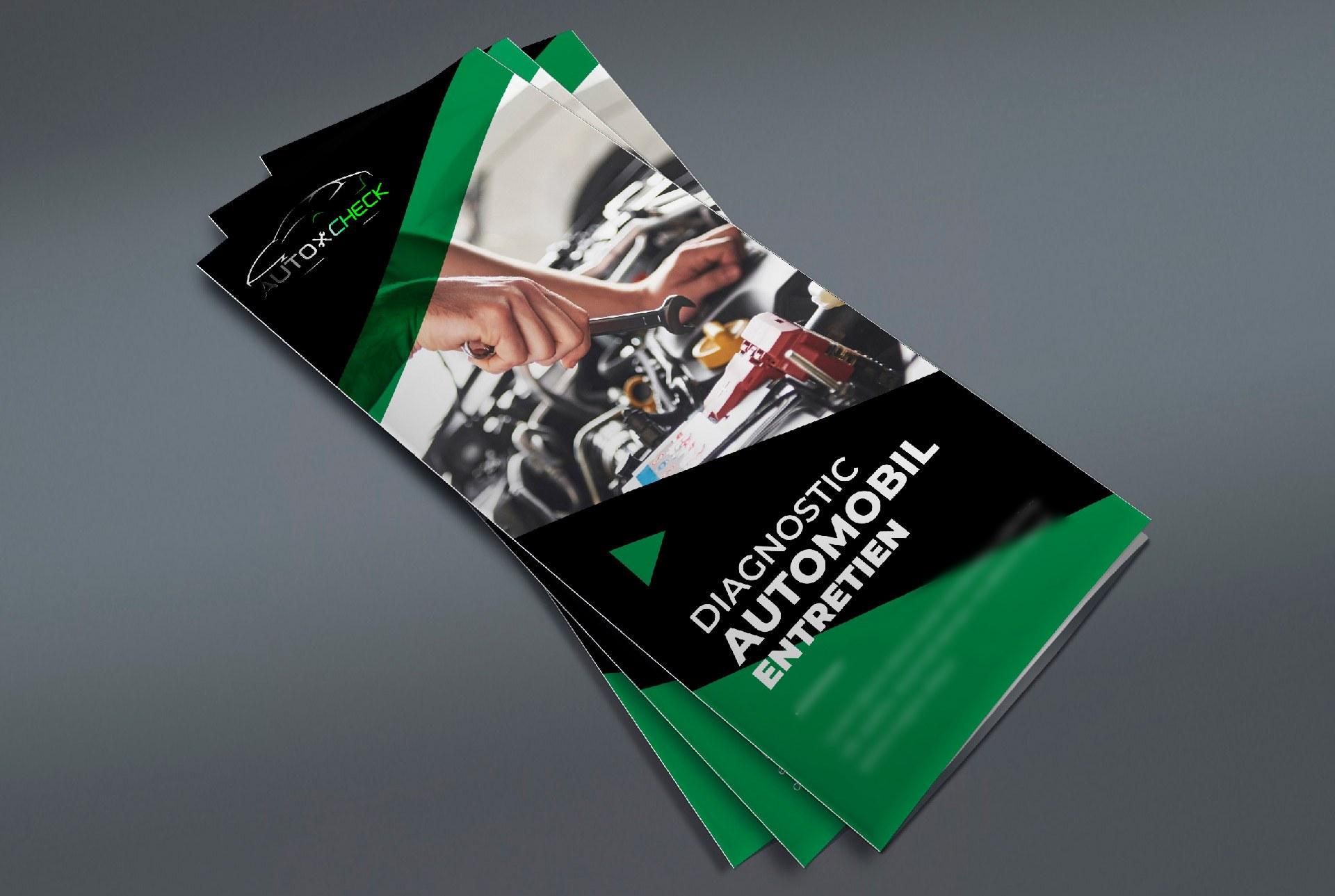 Auto Check tri-fold service brochure.